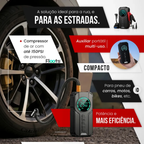 Auxiliar de Partida Portátil 4 em 1 com Compressor de Ar Digital – Power Bank, Lanterna LED e Partida  para Carros e Motos
