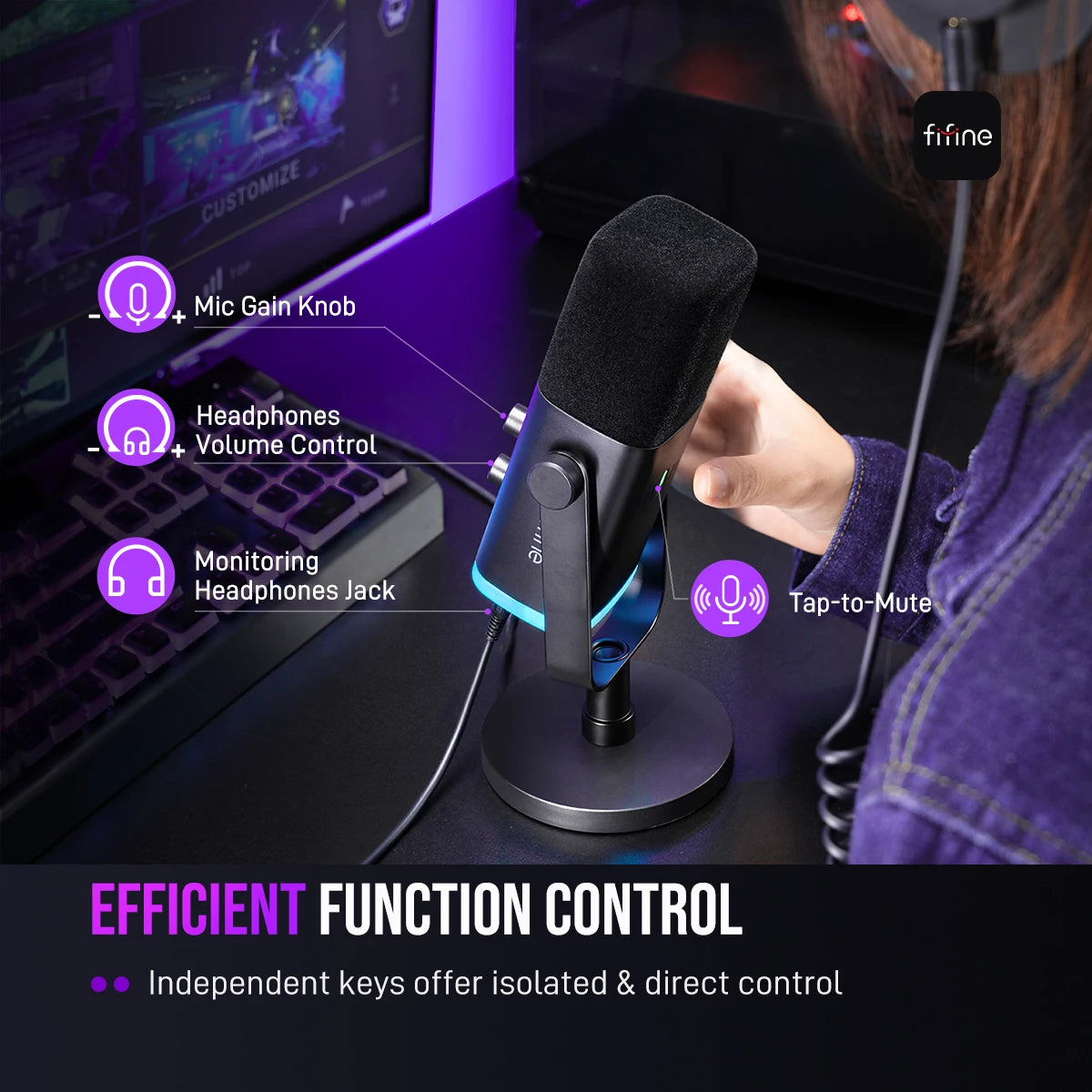 Microfone AM8 – RGB para Games, Streaming e Gravação