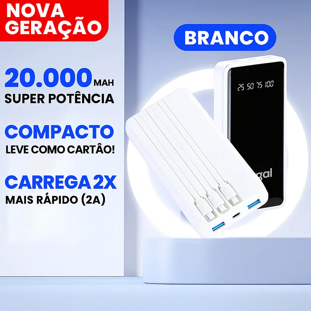 Power Bank 20.000mAh com Display Digital LED