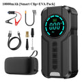 Auxiliar de Partida Portátil 4 em 1 com Compressor de Ar Digital – Power Bank, Lanterna LED e Partida  para Carros e Motos