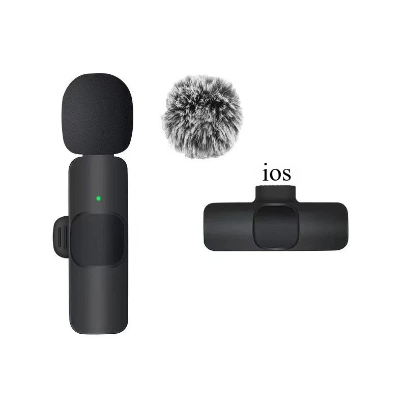 Microfone de Lapela Sem Fio Profissional Type C & para iPhone e iPad