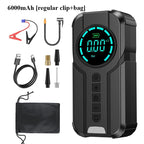 Auxiliar de Partida Portátil 4 em 1 com Compressor de Ar Digital – Power Bank, Lanterna LED e Partida  para Carros e Motos