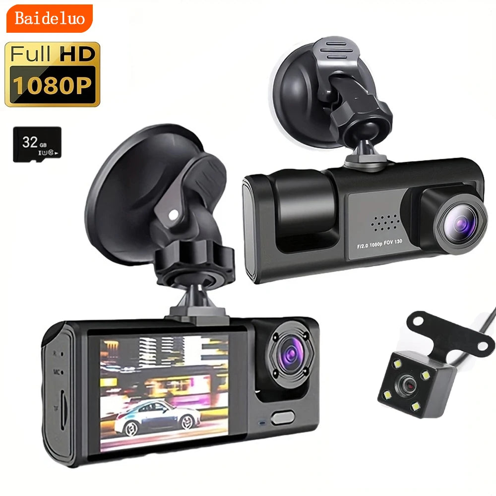 3 Câmera Automotiva Veicular Carro Hd Noturna 1080p Icarbonx