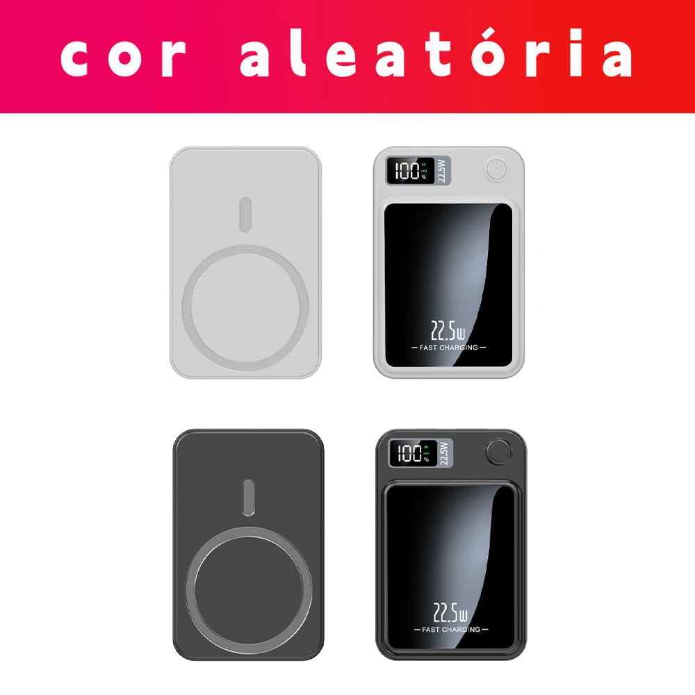 Power Bank Magnético 10000mAh Digital – por Indução