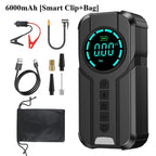 Auxiliar de Partida Portátil 4 em 1 com Compressor de Ar Digital – Power Bank, Lanterna LED e Partida  para Carros e Motos