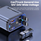 Carregador Veicular Turbo 120w 4 Em 1 Com Cabos Retráteis Usb E Tipo C Para iPhone E Android