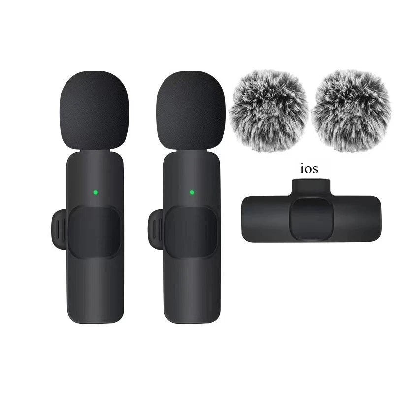 Microfone de Lapela Sem Fio Profissional Type C & para iPhone e iPad