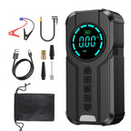 Auxiliar de Partida Portátil 4 em 1 com Compressor de Ar Digital – Power Bank, Lanterna LED e Partida  para Carros e Motos