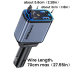 Carregador Veicular Turbo 120w 4 Em 1 Com Cabos Retráteis Usb E Tipo C Para iPhone E Android