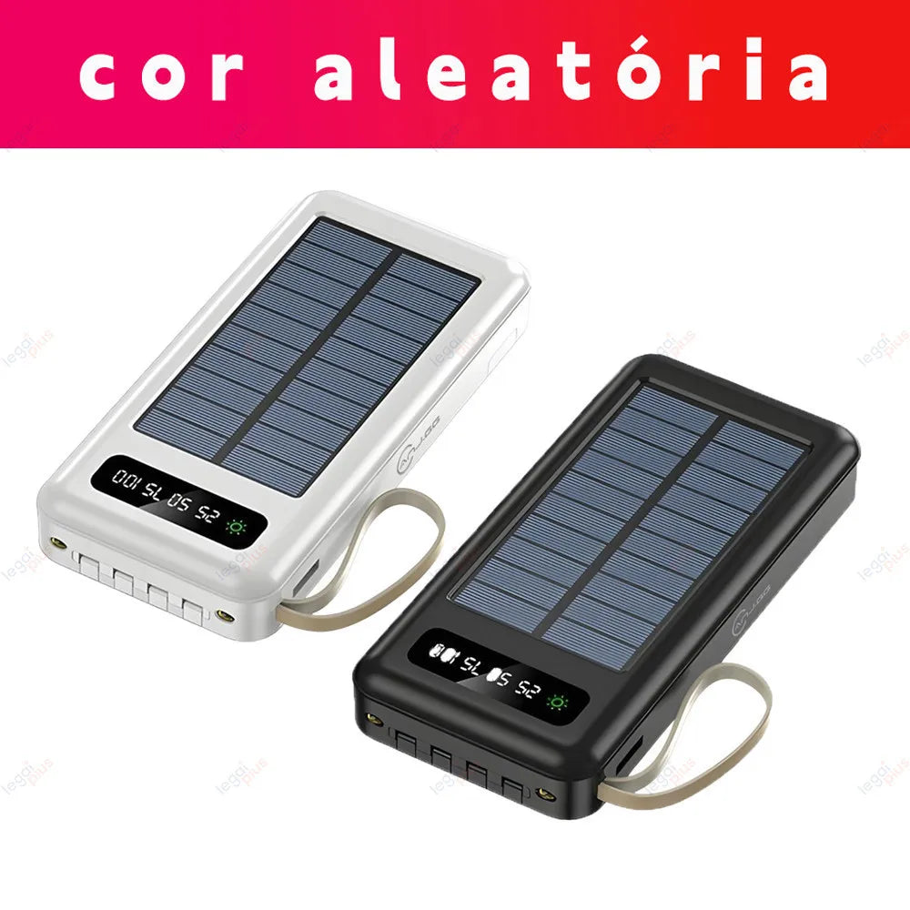 Power Bank Solar 20.000mAh – Carregamento Rápido, Display Digital